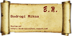 Bodrogi Miksa névjegykártya